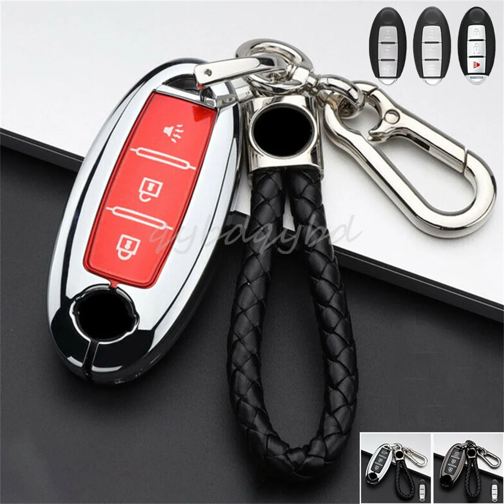 

Zinc Alloy Remote Key Shell Cover Case Shell Skin Holder Protector For Nissan Qashqai X-TRAIL 3 Buttons Fob Accessories Styling