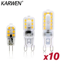 10pcs led bulb g4 g9 light bulb 3w 5w ac 220v dc 12v led lamp smd2835 spotlight chandelier lighting replace 20w 30w halogen lamp