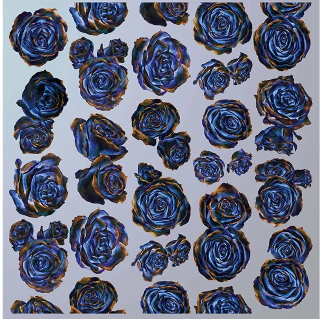 

Dark Blue Rose Flower Shiny PET Tape L770