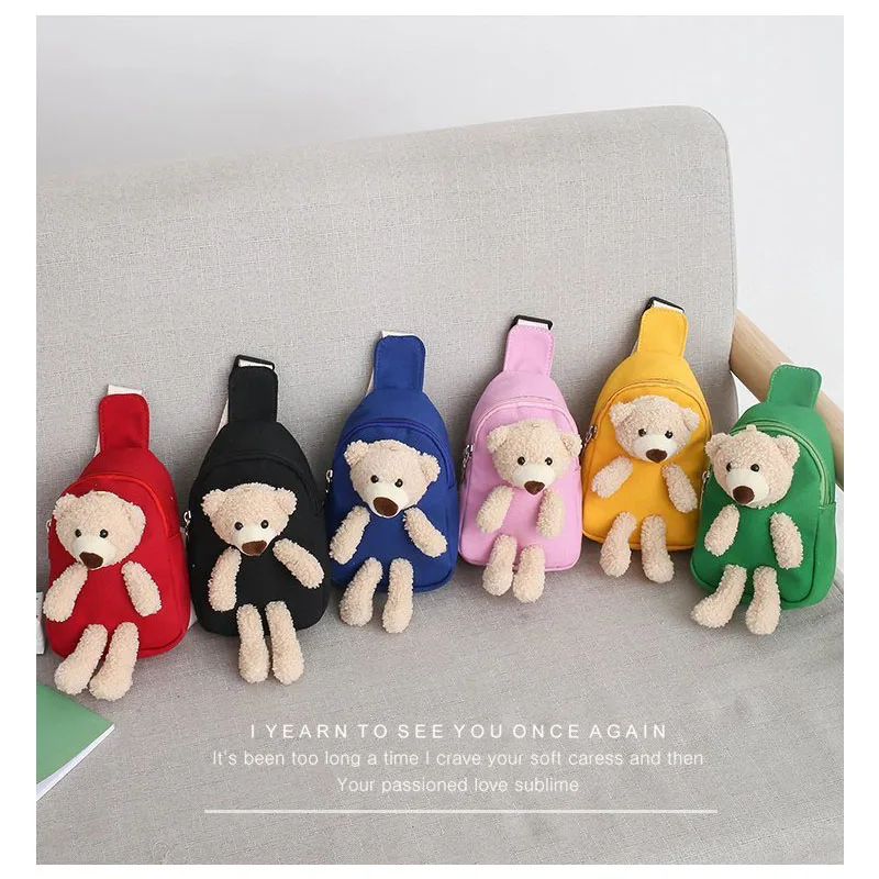 

Модная нагрудная сумка для девочек и мальчиков, сумка-мессенджер с милым медведем и кроликом для детей