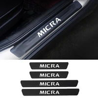 4pcs carbon threshold guard car door sill scuff plate pedal cover stickers for nissan micra k11 k12 k13 k14 2000 2020 2021 2022