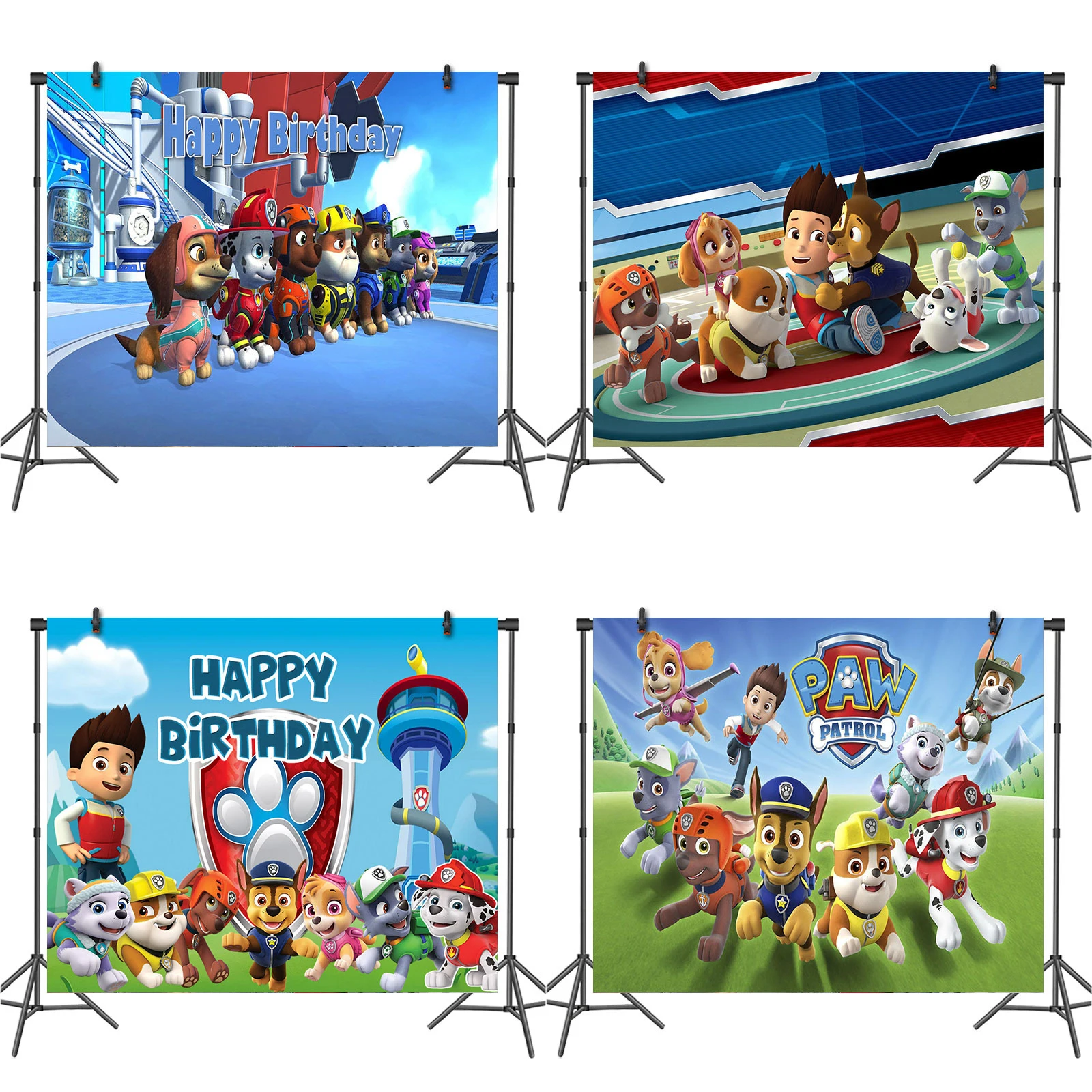 

125x80cm Paw Patrol Party Birthday Background Decoration Supplies Ryder Chase Marshall Cartoon Anime Figures Kids Theme Birthday