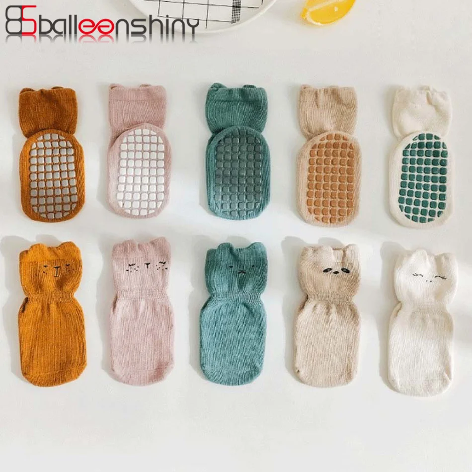 

Balleenshiny 2022 New Fashion Children's Socks Newborn Soft Cotton Non-slip Floor Socks Boys Girls Baby Socks Baby Accessories