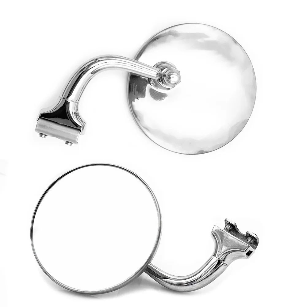 

Винтажное классическое автомобильное серебряное круглое боковое зеркало из нержавеющей стали, сменное ретро зеркало заднего вида, Стайлинг автомобиля