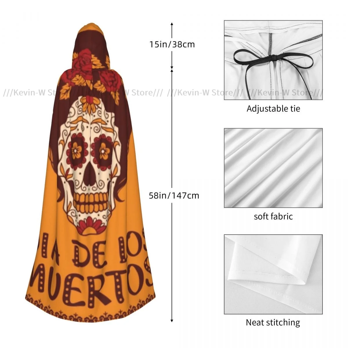 Накидка с капюшоном брикет мексиканская скелет накидка вампиром ведьмой костюм