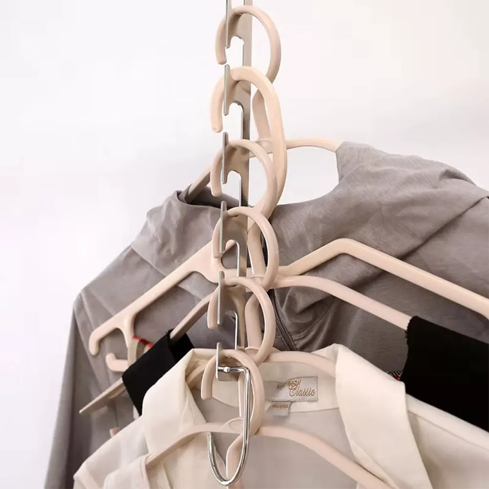 

NEW2023 2/4/6/8/10pcs Magic Clothes Closet hangers coat clothing Organizer Shirts Tidy Save Magic Hook Metal space saver hooks