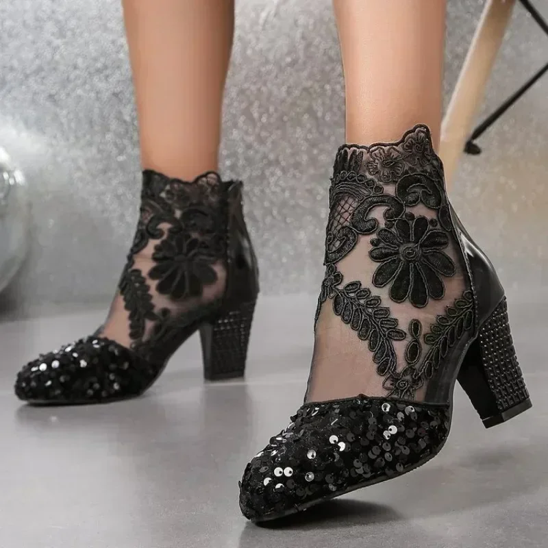 Брендовая женская обувь 2024 Модные женские ботинки на высоком каблуке