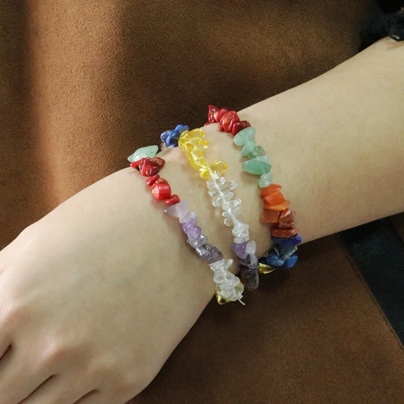 Браслеты с кристаллами гравия в богемном стиле 7 Чакр подарок цветные украшения