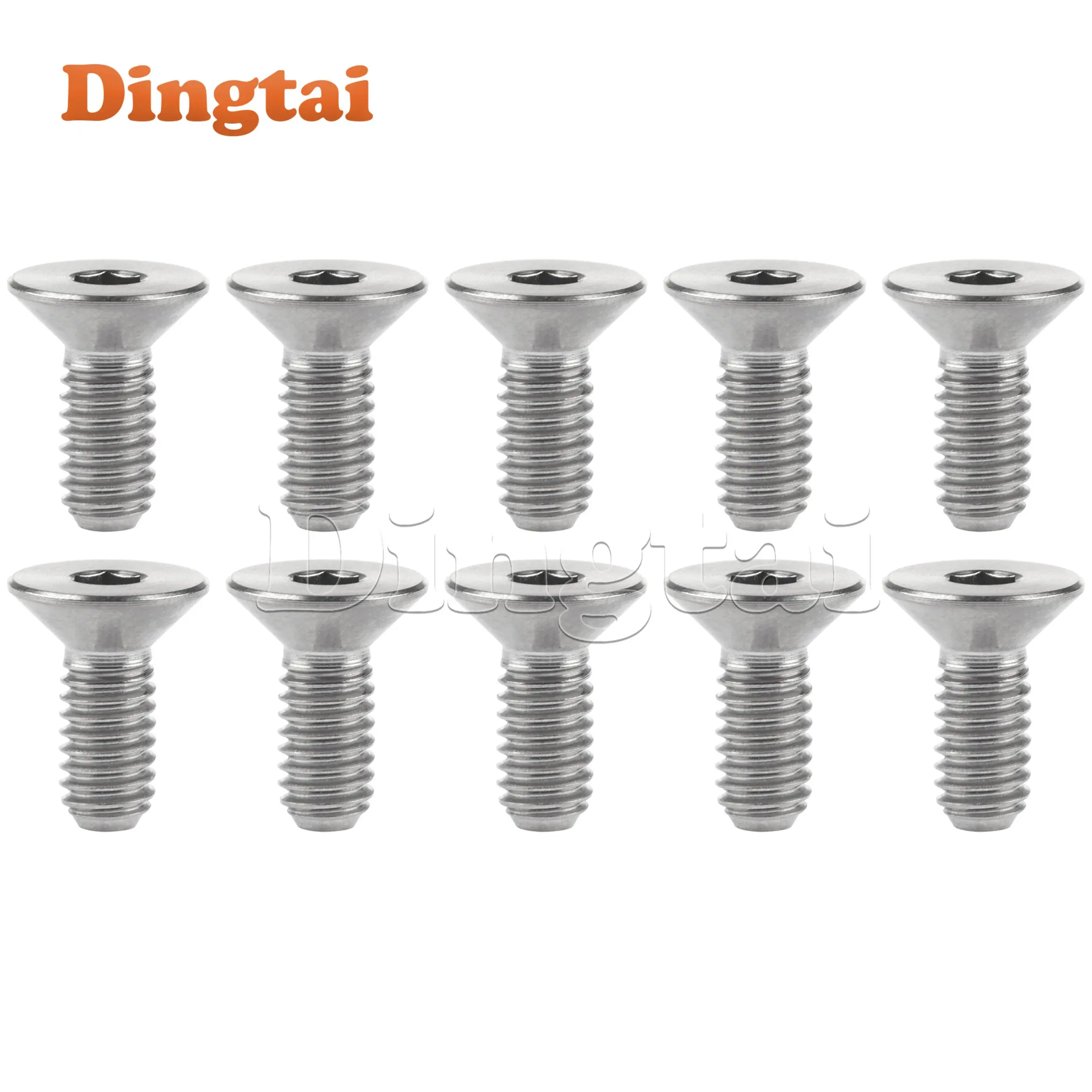 Титановый болт Dingtai, 10 шт., M3 M4x6/8/10/12/15/18/20 мм, винты с потайной головкой, болт с резьбой для велосипедных винтов