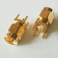 1x pcs rf connector socket sma male plug solder pcb mount straight 5 08mm gold plated coaxial rf adapters