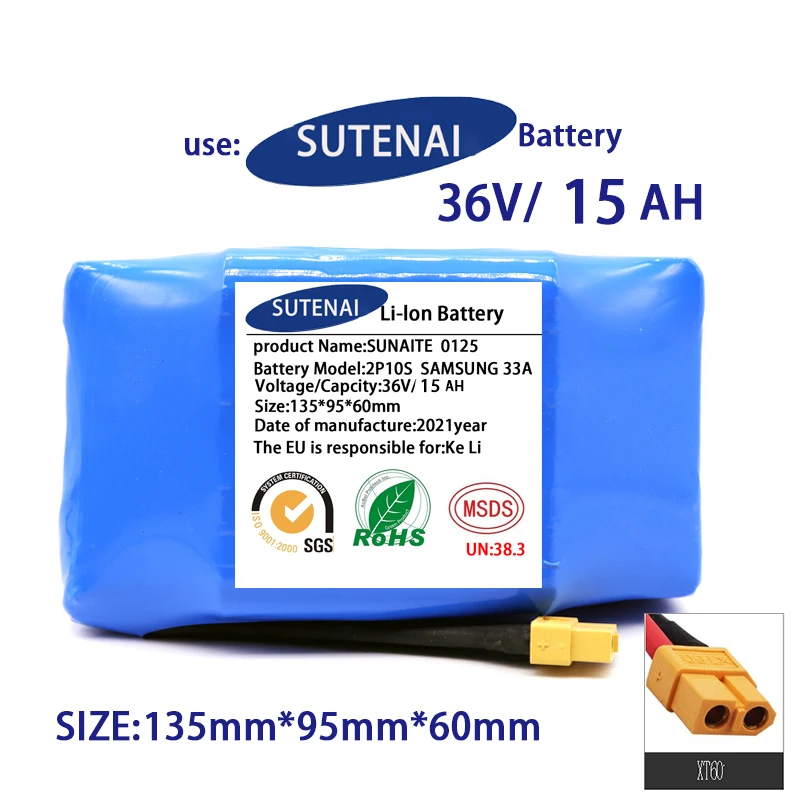 

100% Оригинальный литиевый аккумулятор 36 в 15 Ач 10s2p 36 В Аккумулятор 15000 мАч литий-ионный аккумулятор 42 В 15000 мАч скутер твист автомобильный аккумулятор