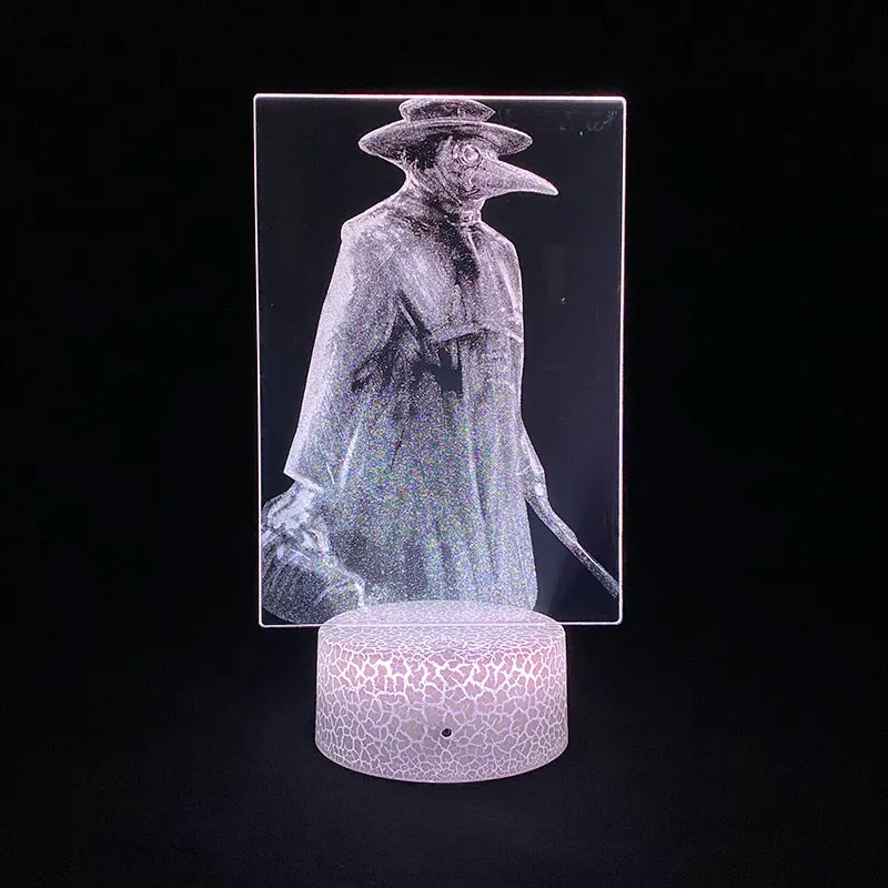 

Plague Doctor 3D LED Picture Figure Lava Lamp Battery Touch USB RGB Colorful Night Light Bed Room Table Desk Decoration For Home