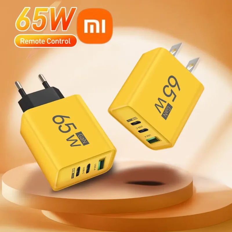 Xiaomi 65 Вт 3 порта GaN USB PD зарядные устройства для мобильных телефонов C к Type