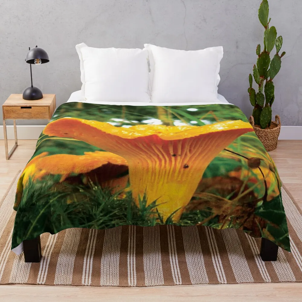 Золотой чайник Гриб в лесу дикой еды Плед Фланелевая ткань Мягкие одеяла