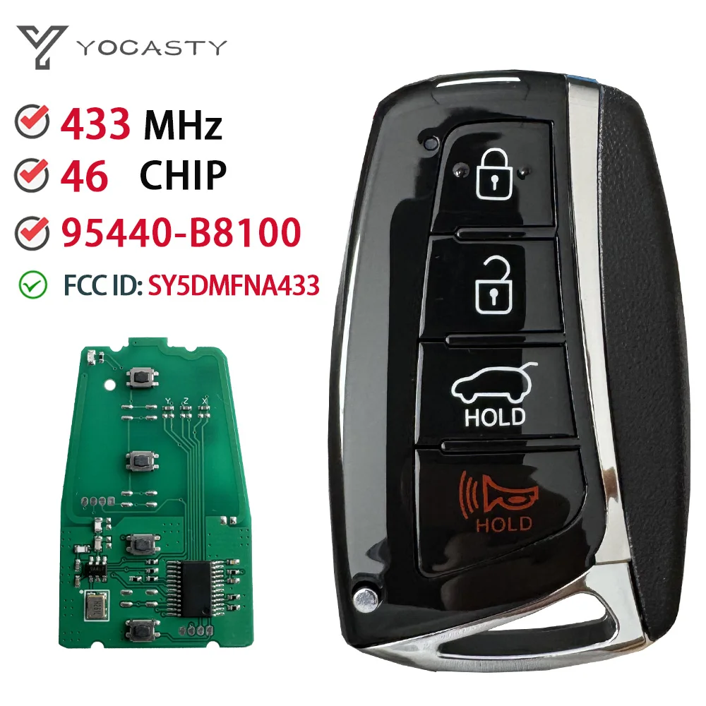 

YOCASTY FCC ID: SY5DMFNA433 95440-B8100 для Hyundai Santa Fe 2015-2018 ID46 чип 433 МГц брелок умный дистанционный ключ от автомобиля
