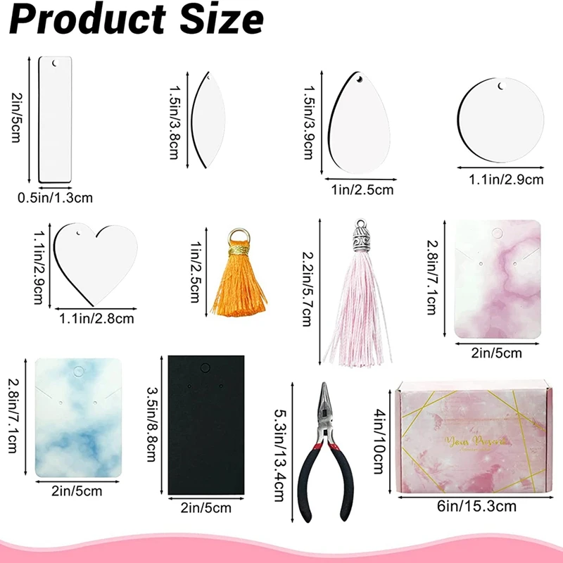 

New 182Pc Sublimation Earring Blanks Products,Thermal Transfer Earrings Sets With Earring Hooks,For DIY Craft Jewelry Making