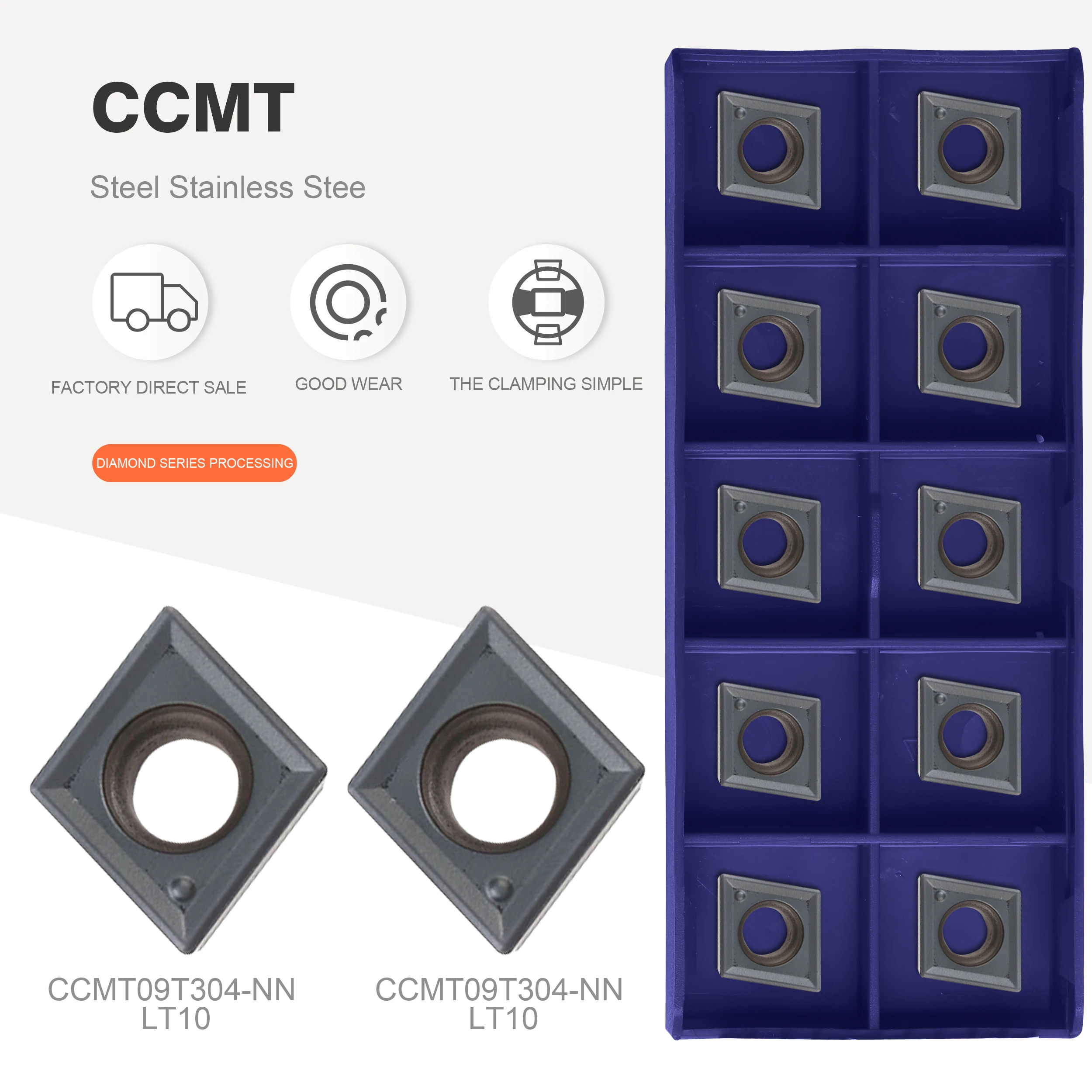 Centro Di Lavoro Dell'Utensile Del Tornio Di Cnc Di Alta Qualità Ccmt060204 Nn Lt10 Ccmt09T304-Nn Lt10 Foro Interno Utensile Per Tornitura