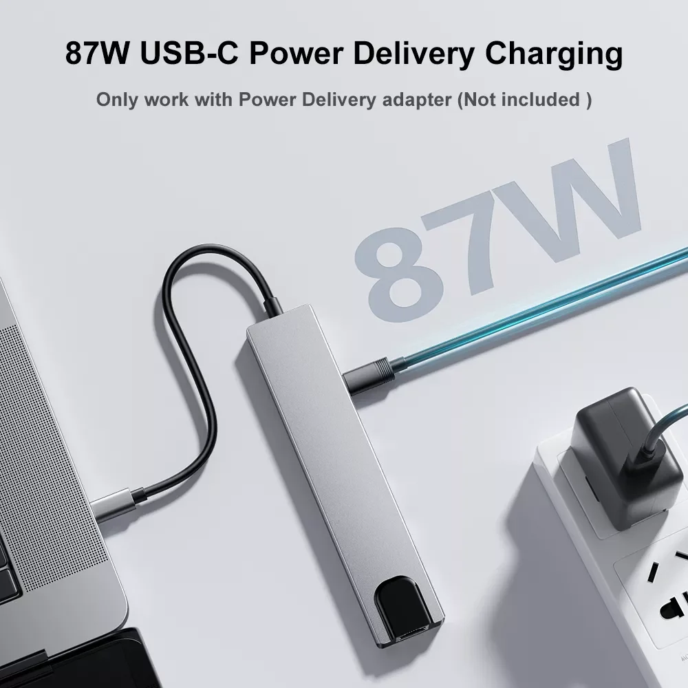 Фото USB-концентратор с Type C на Hdmi концентратор 3 0 Адаптер мульти otg SD кардридер RJ45 USB 3,0 Разветвитель USB C док-станция для Macbook air Pro №5