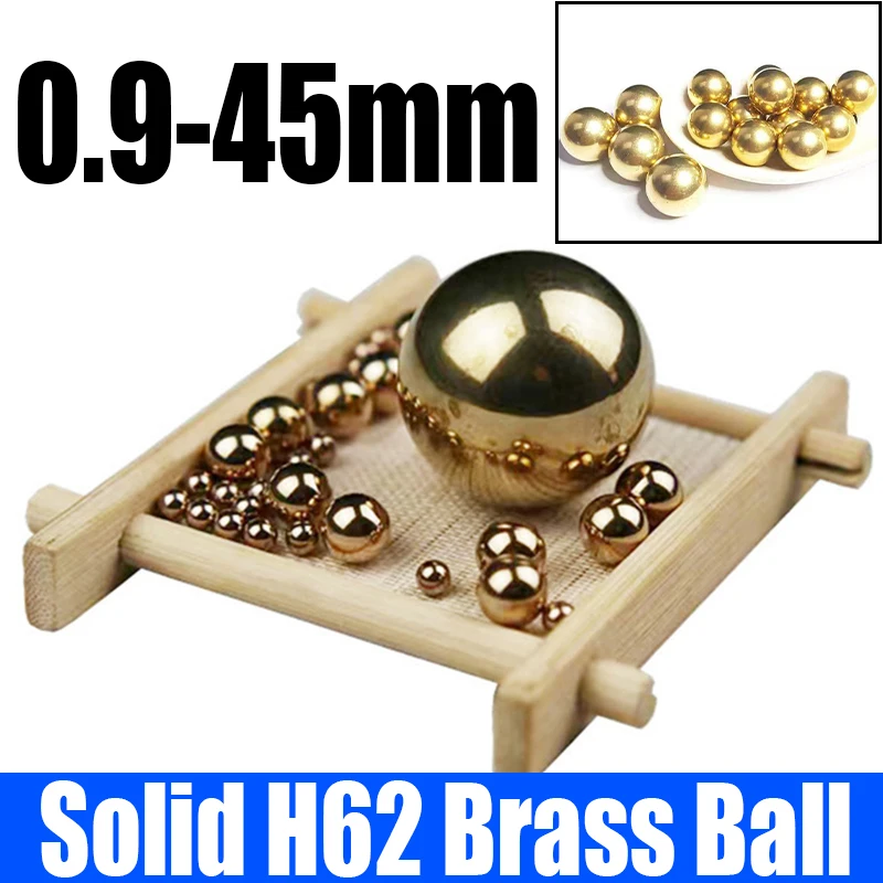 1-200PCS Solid Brass Ball High Precision H62 Brass Ball Smooth Round Copper Bead Ball Dia 0.9mm-45mm
