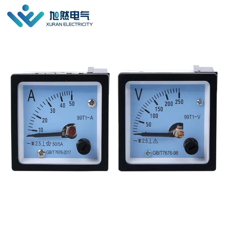 

99T1 Type Pointer AC Ammeter Voltmeter 45*45 Mechanical Meter Head Measuring Instrument Voltmeter Measuring Tool