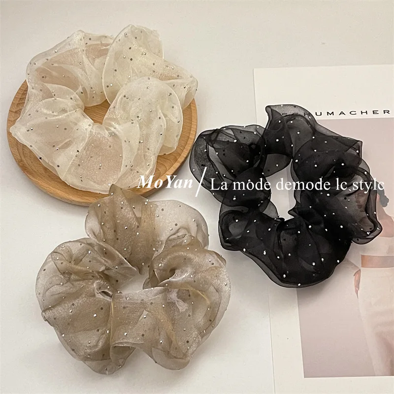 

Net Yarn Wavy Point Hair Rope Tied Ponytail Leather Cover Female Head Rope Super Fairy Senior Sense Simple Temperament Ball Head