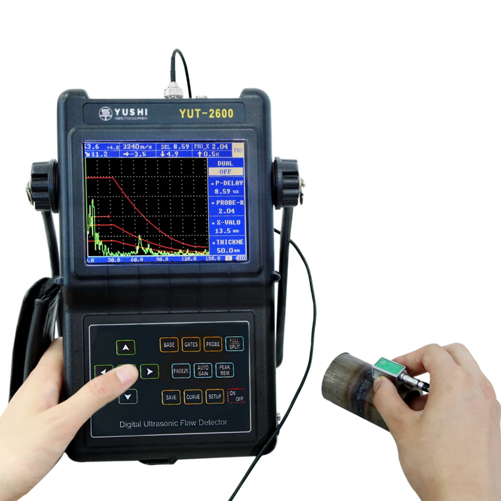 Free Shipping YUSHI YUT2600 Color Digital A Scan Metal NDT Ultrasonic Flaw Detector for Weld