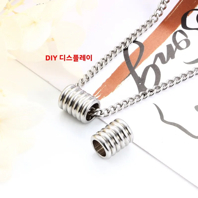 Прямые бусины из титановой стали через с отверстиями ювелирные аксессуары не