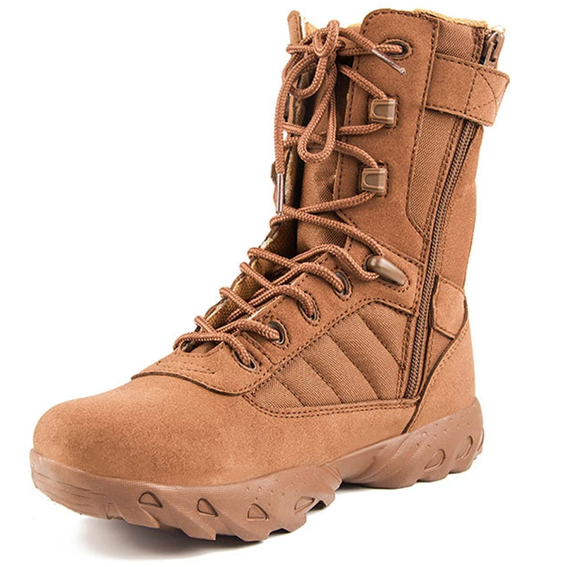 

Male Side Zipper Military Boots Lightweight Desert Tactical Boots Outdoor Hiking Shoes Male Ankle Boots Jungle Shoes Non-slip