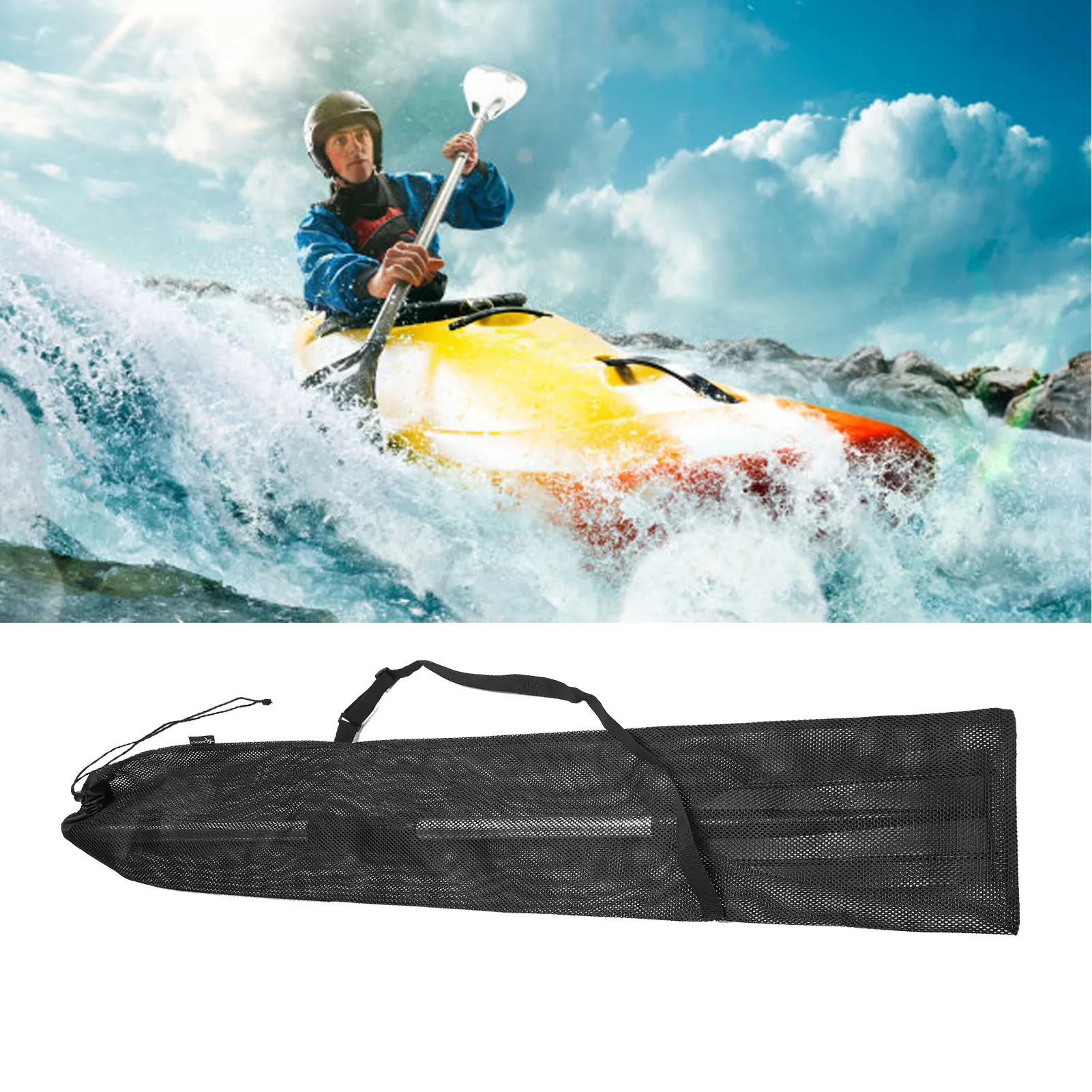 

Kayak Paddle Bag Drawstring Mesh Paddleboard Bags Canoe Paddles Mesh Bag For Storage Transport Adjustable Shoulder Strap 50in In