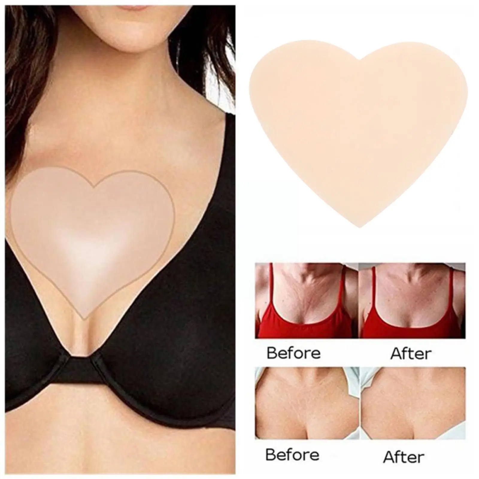 Многоразовая накладка на грудь против морщин, силиконовая Прозрачная накладка на грудь, против старения тела, против ухода за грудью, патч для удаления кожи грудной клетки Fa T3X3