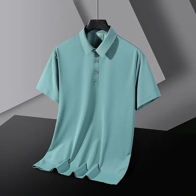 

Футболка мужская быстросохнущая из вискозы, с коротким рукавом и тонким лацканом, размер 8XL