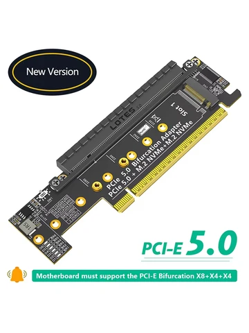 IRhasta Адаптер PCIE5.0 для двух NVMe + PCIE X16