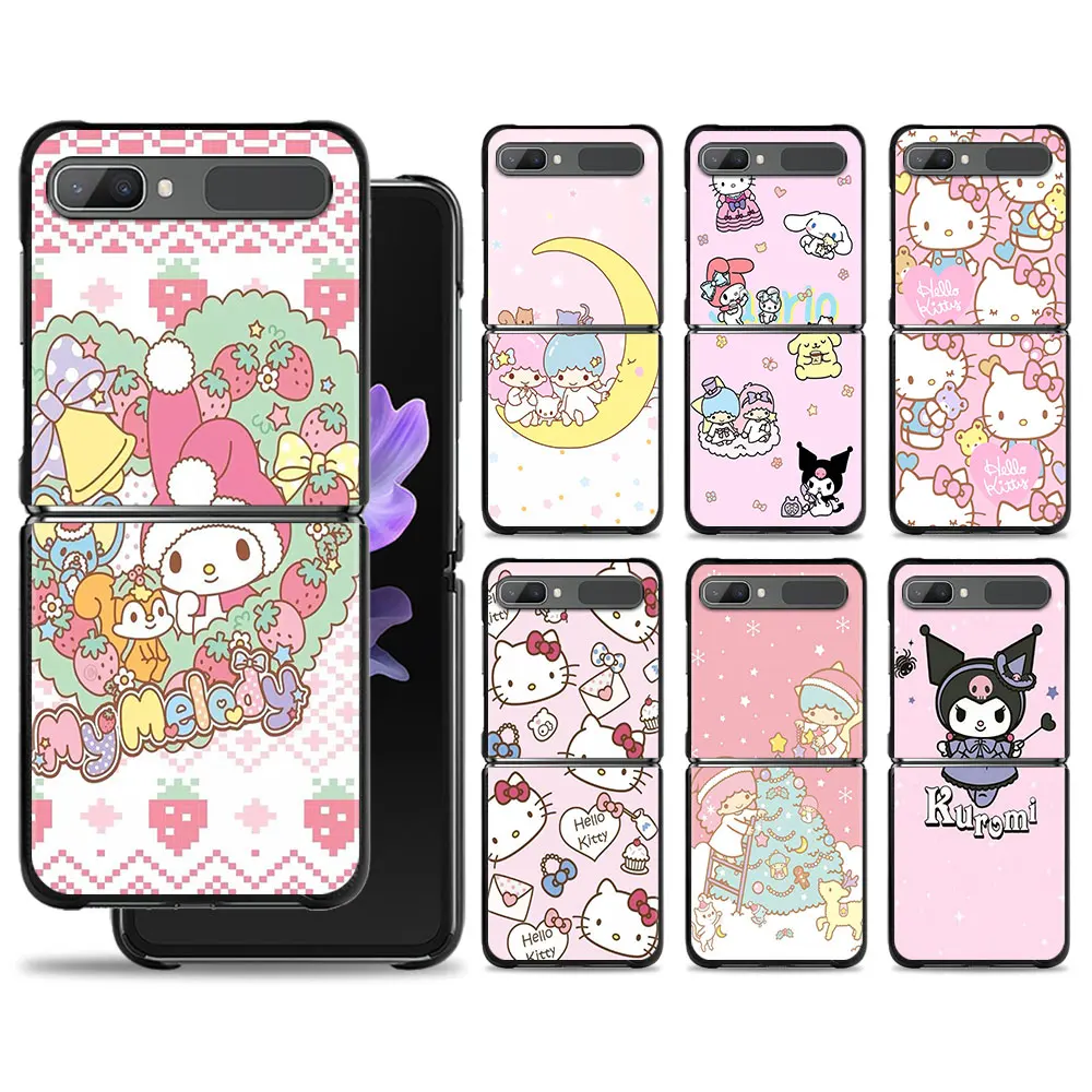 

Cartoon Sanrio kuromi Phone Case For Samsung Galaxy Z Flip Z Flip3 5G Z Flip4 Hard PC Matte Shell