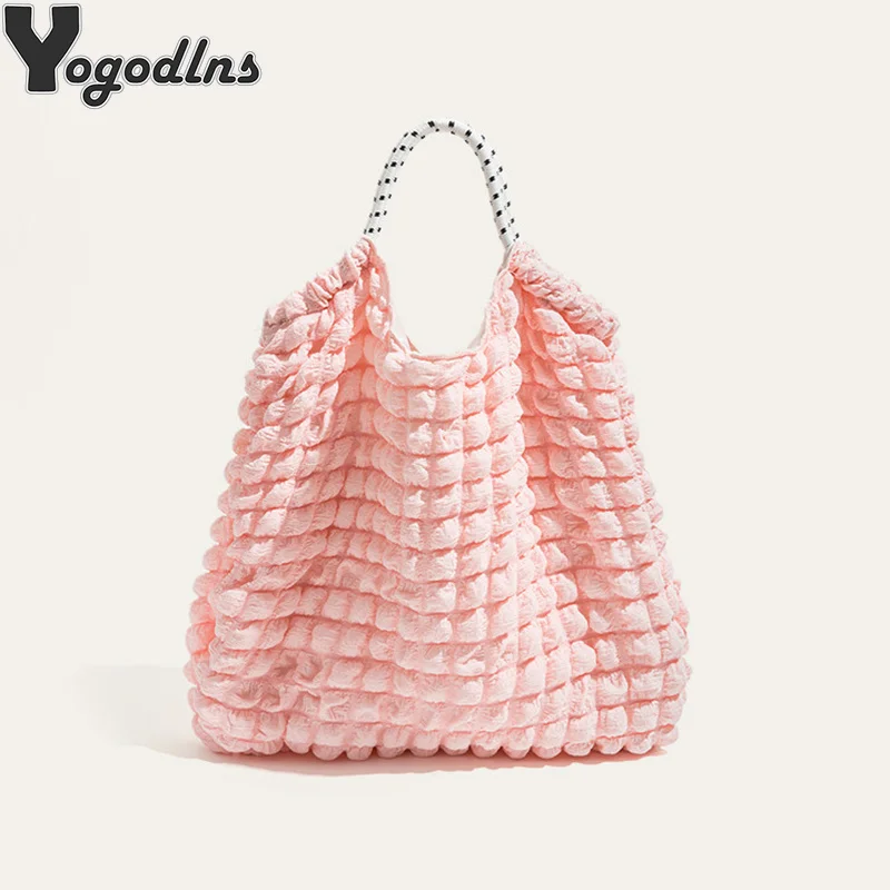 

Soft Nylon Handbags Large Capacity Puff Shopper Totes Casual Bubble Luxury Designer Quilted Shoulder Bags For Women