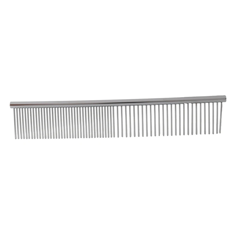 

Beauty Tool Metal Grooming Rake Comb Silver Tone for Pet Cat Dog