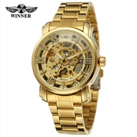 original watch brand t winner mens brand classic stainless steel bracelet automatic mechanical skeleton wristwatch wrg8047m4g4