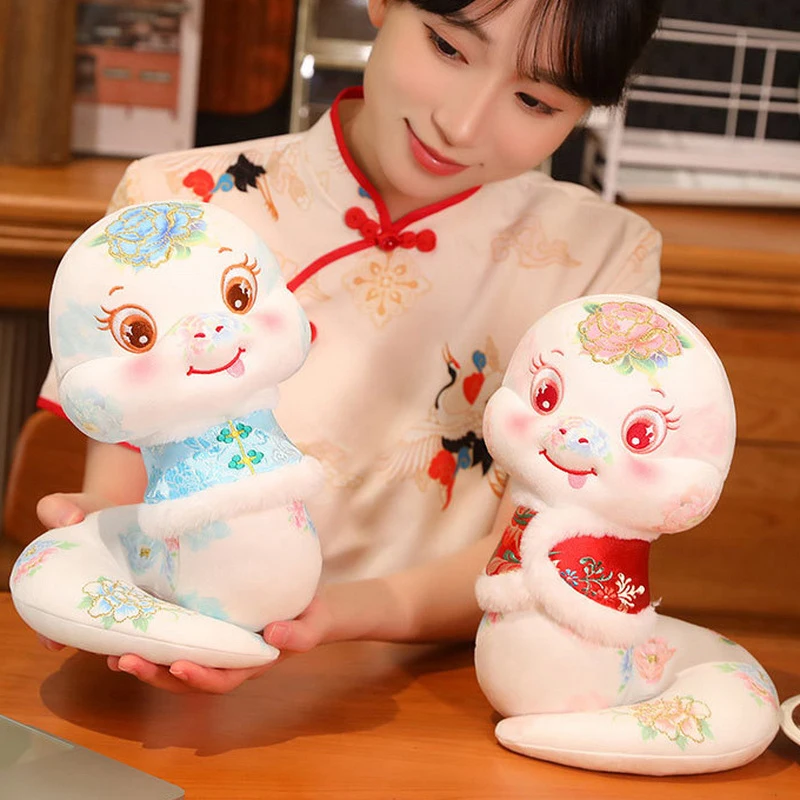 1 шт. 8/10 дюймов змеиный год талисман плащ маленькая белая змея плюшевая кукла