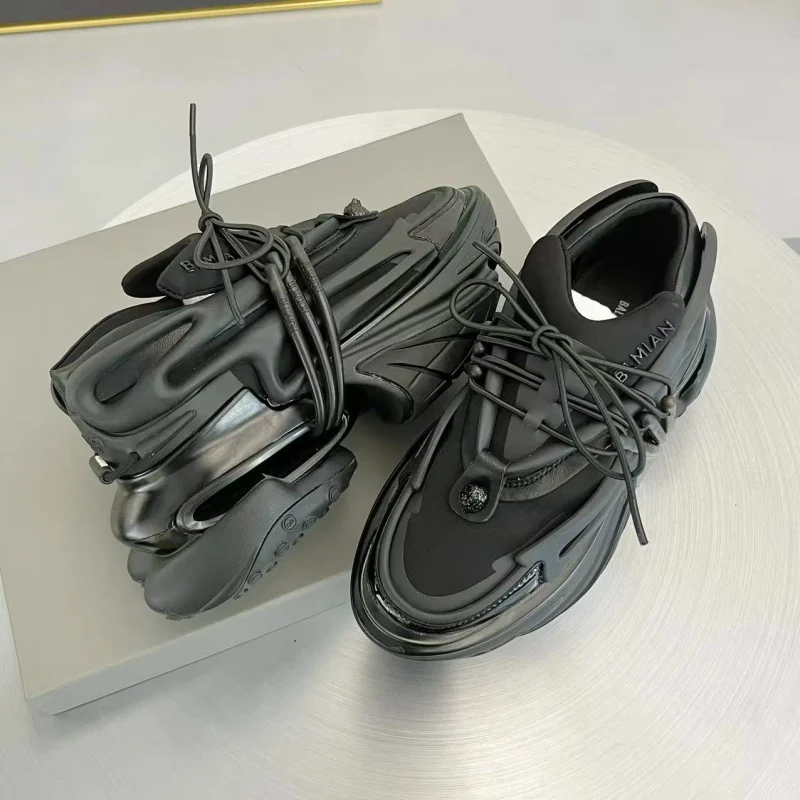 Туфли унисекс на платформе массивном каблуке мужские универсальные