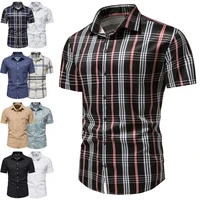 new mens fashion printed short sleeve shirts business casual shirts everyday office shirts european size