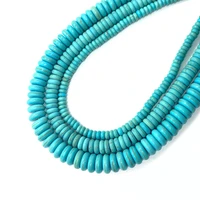 blue turquoise beads wheel shape natural stone charms clasp shape diy making bracelet necklace jewelry accessories loose beads
