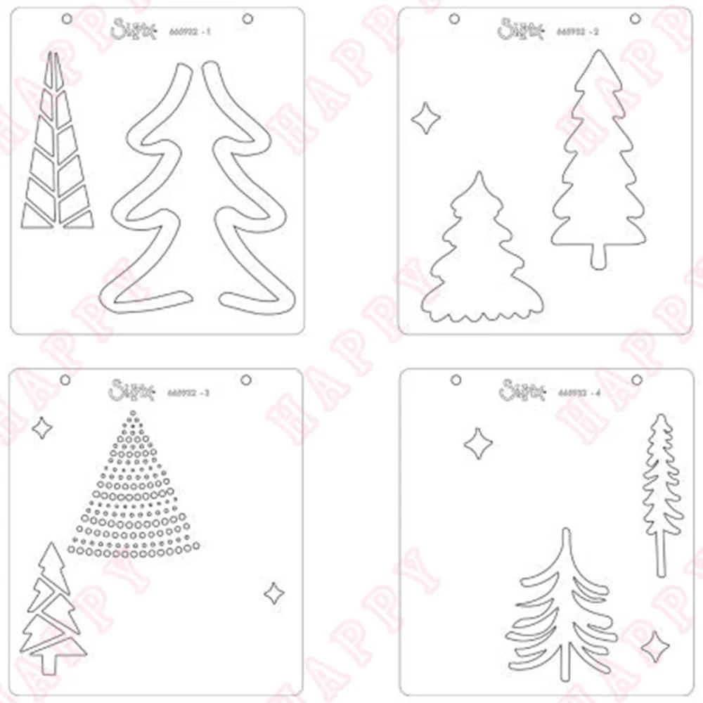 

Plastic Stencils Christmas Tree Diary Scrapbook Photo Album Decoration Engraving Making Paper Craft Embossing Template