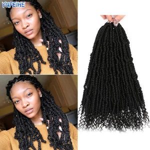 Passion Twist Hair 12Inch Pre Stretched Synthetic Crochet Braids Yufeihe Color Bomb Twist Braiding Hair Extensions Brown Black