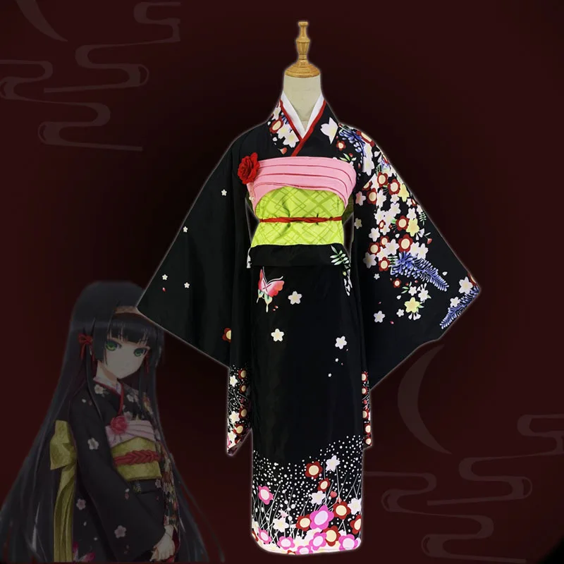 Платье-кимоно женское в японском стиле пикантный кардиган с цветочным принтом