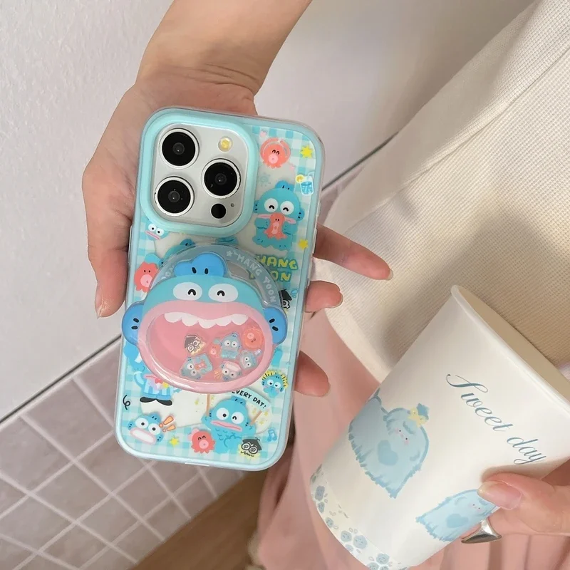 Фото Милый мультяшный Sanrio Hangyodon, магнитный держатель для телефона Magsafe с беспроводной зарядкой для iPhone 17, 16, 15, 14, 13 Pro Max, чехол №3
