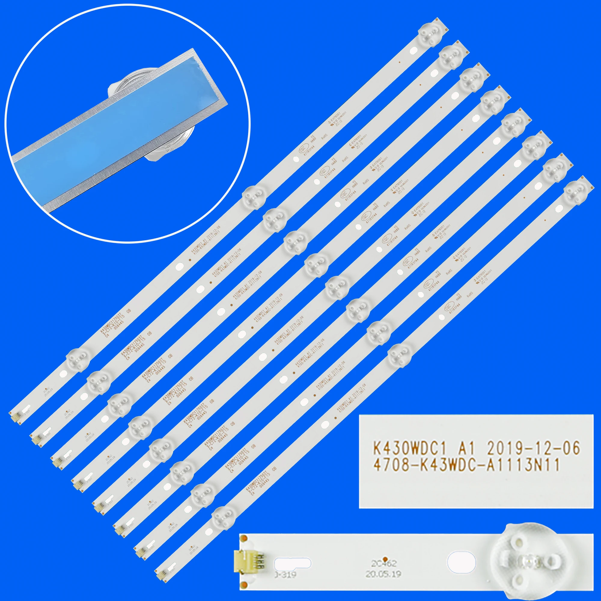 

Светодиодная лента подсветки для Panasonic tx-43fr250 43PFT4002 43DL4012N 43HFF5952 L43E6800 K430WDK3 K430WDC1 A1 4708-K43WDC-A3113N11