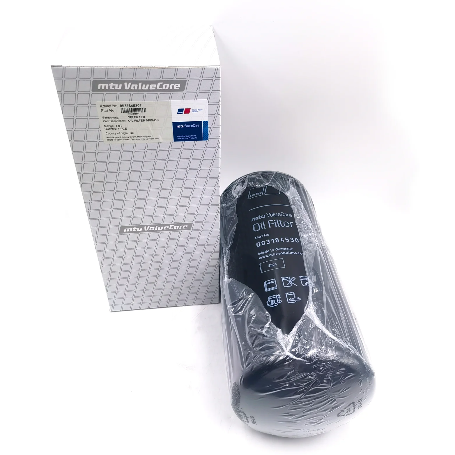 Оригинальный MTU 0031845301 Оригинальные детали масляного фильтра SPIN-ON для SERIES 2000/4000