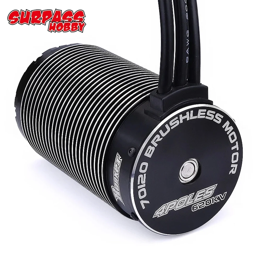 Surpass Hobby Rocket 70120 480KV 620KV 680KV 4-полюсный водонепроницаемый бесщеточный двигатель 8 мм