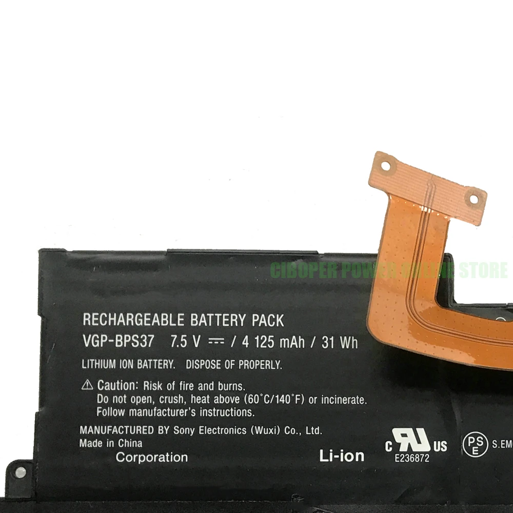CP аккумулятор для ноутбука VGP-BPS37 7 5 В/31 Втч/4125 мАч VAIO Pro 11 SVP11 SVP1121 SVP11214CXB SVP11227SCB SVP11216CW