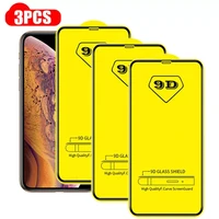 3pcs 9d tempered glass for iphone 14 11 12 13 mini pro max screen protector for iphone xs max x xr 7 8 6s plus full cover glass