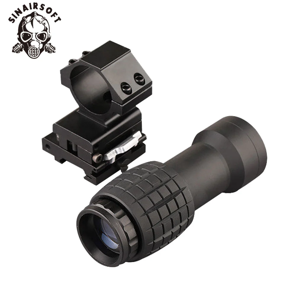 sinarsoft optica vista 3x lupa escopo caca compacto riflescope viseiras com flip 04